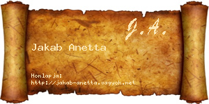 Jakab Anetta névjegykártya