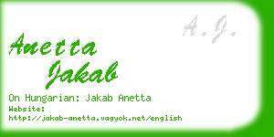 anetta jakab business card